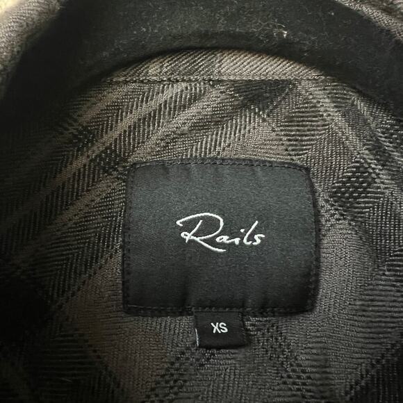 Rails Hunter Button Down Plaid Shirt in Charcoal Jet Size XS - Picture 4 of 5